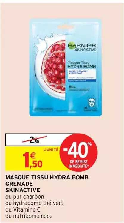 masque tissu hydra bomb grenade skinactive