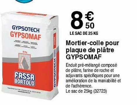mortier-colle pour plaque de plâtre gyspomaf