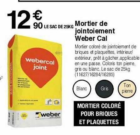 mortier de jointoiement weber cal