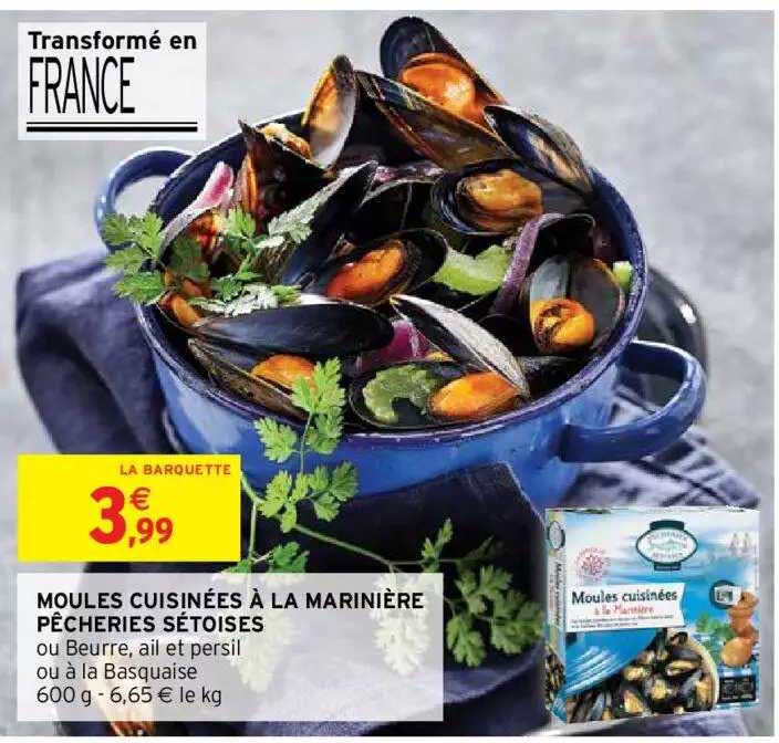moules cuisinées à la marinière pêcheries sétoises