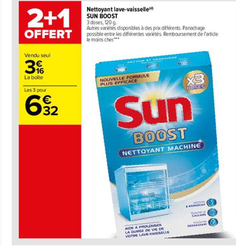 netttoyant lave-vaisselle sun boost