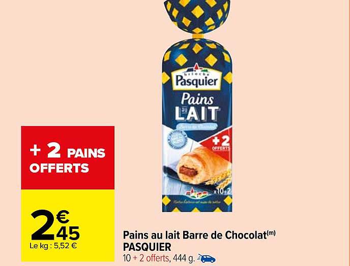 Pains Au Lait Barre De Chocolat Pasquier