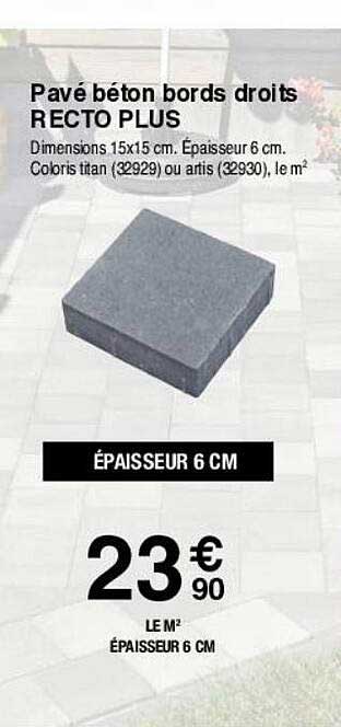 pavé béton bords droits recto plus