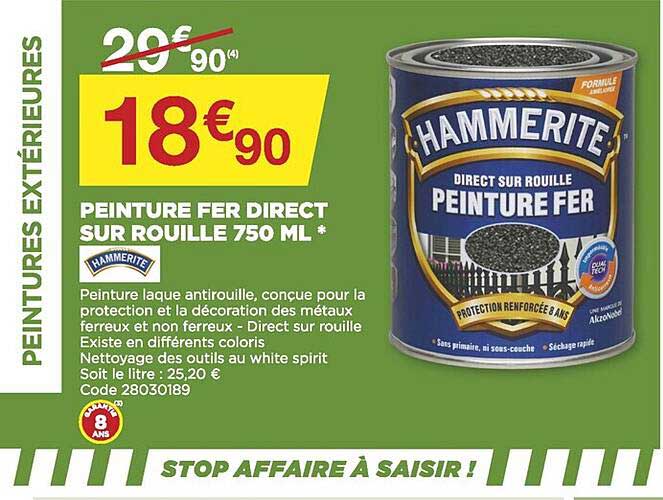 peinture fer direct sur rouille 750 ml*