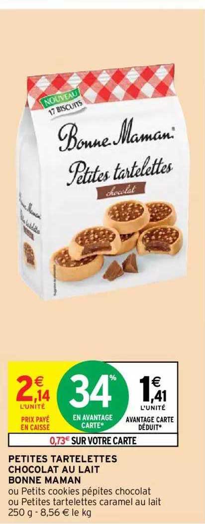 petites tartelettes chocolat au lait bonne maman