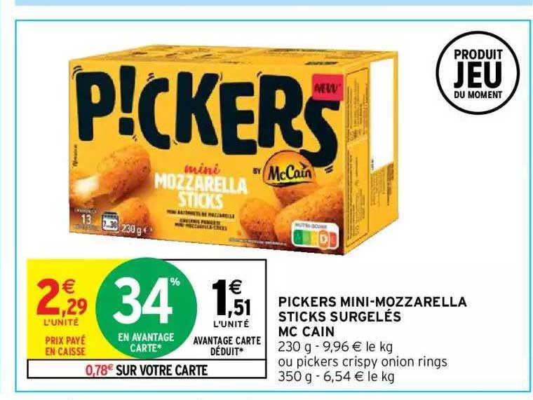 pickers mini-mozzarella sticks surgelés mc cain