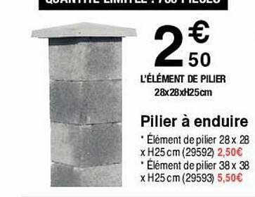 pilier à enduire