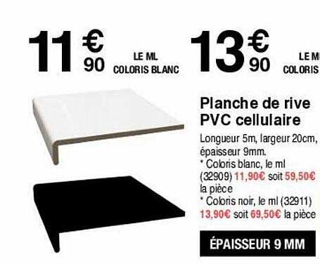 planche de rive pvc cellulaire