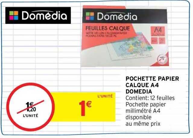 Pochette Paier Calque A4 Domedia