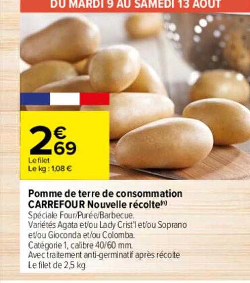 pomme de terre de consommation carrefour nouvelle récolte
