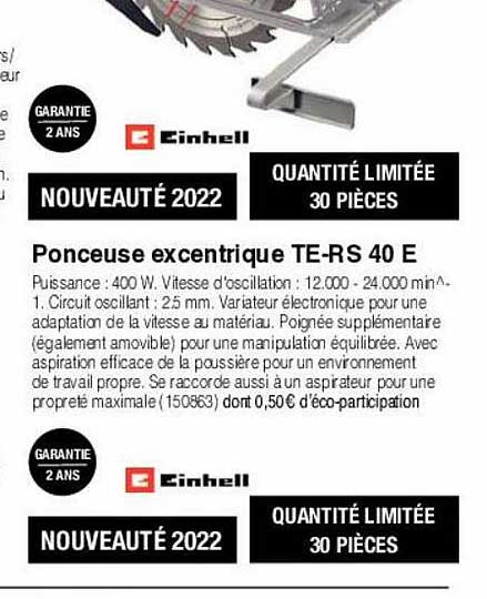 ponceuse excentrique te-rs 40 e einhell