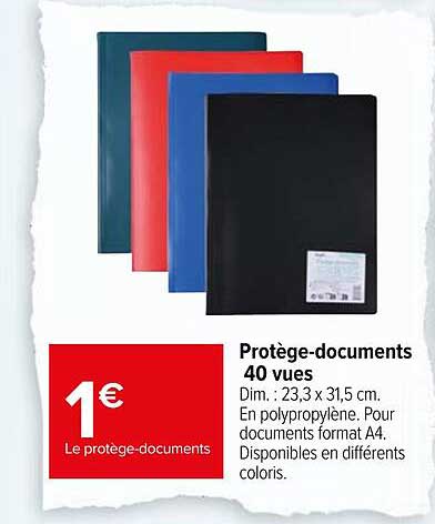 protège-documents 40 vues