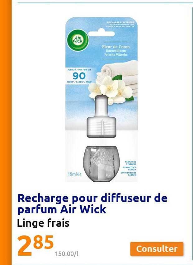 recharge pour diffuseur de parfum air wick