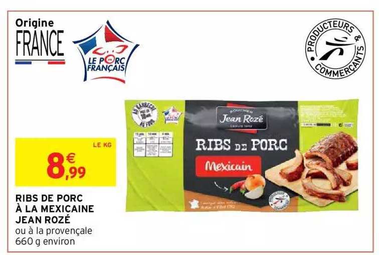 ribs de porc à la mexicaine jean rozé