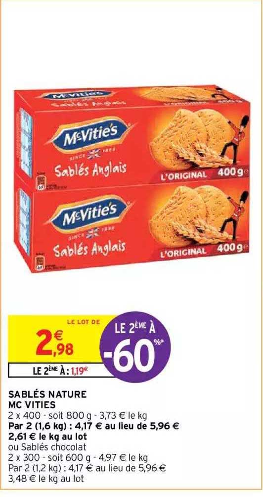 Sablés Nature Mc Vities