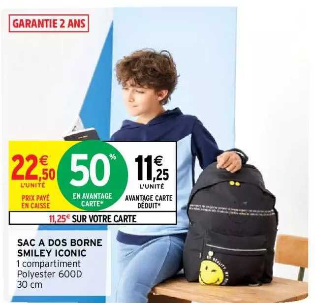 sac à dos borne smiley iconic