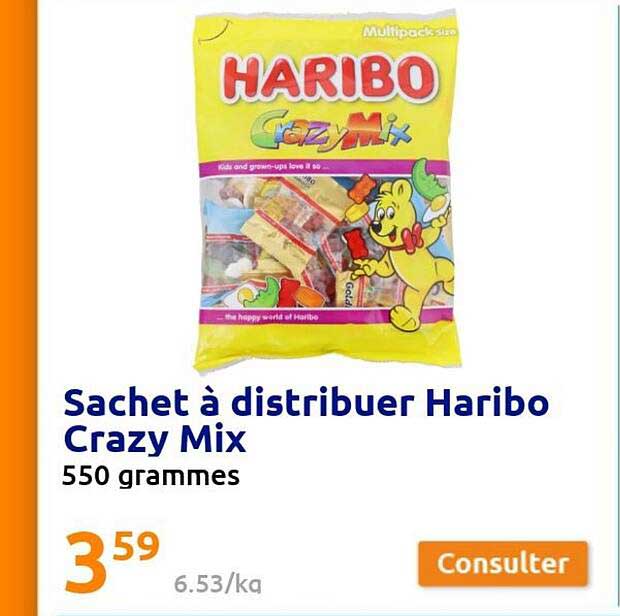 sachet à distribuer haribo crazy mix