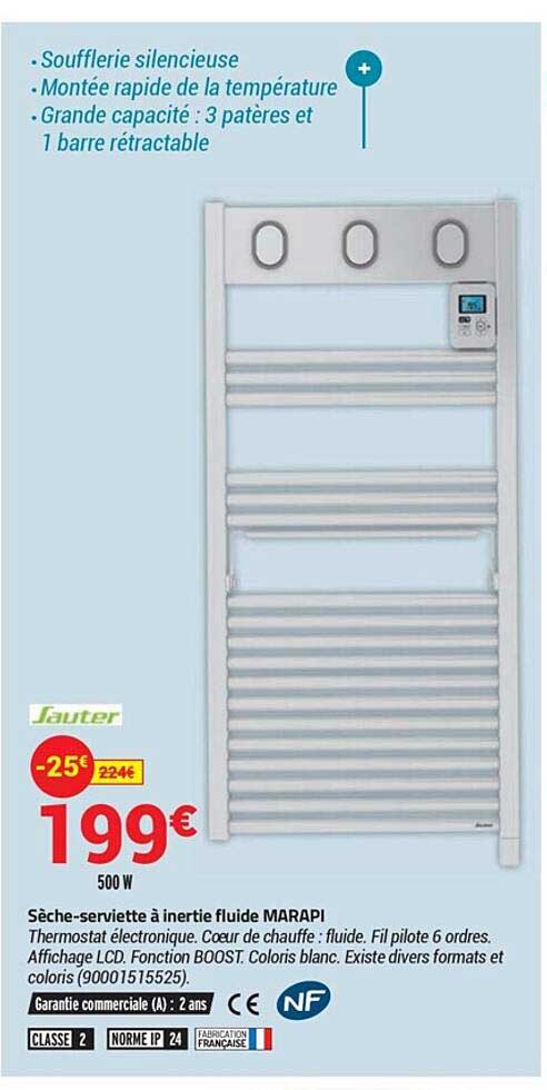 sèche-serviette à inertie fluide marapi sauter