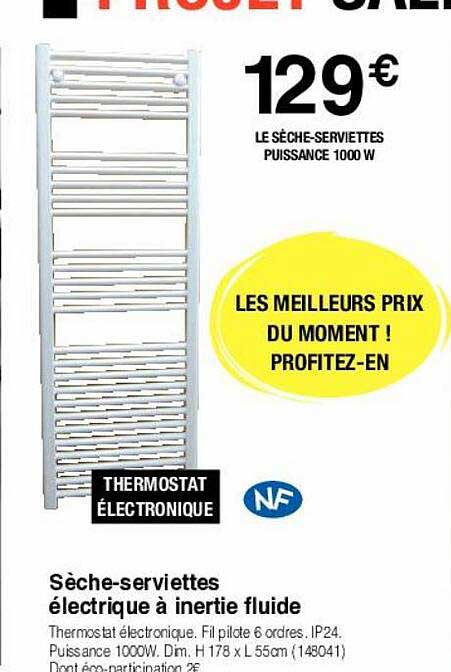 sèche-serviettes électrique à inertie fluide