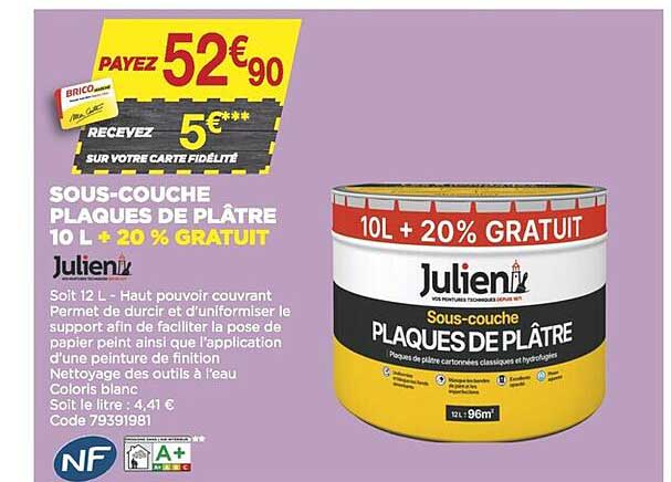 sous-couche plaques de plâtre 10l