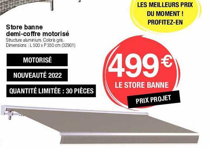 store banne demi-coffre motirisé