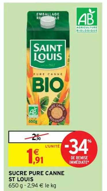 sucre pure canne st louis