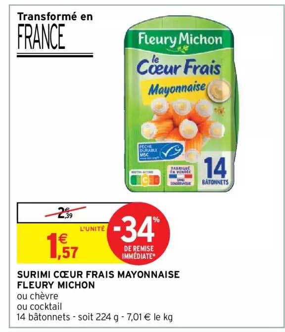 surimi coeur frais mayonnaise fleury michon