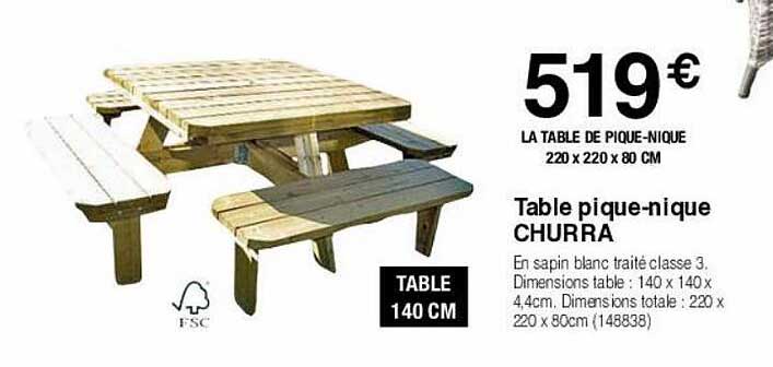 table pique-nique churra