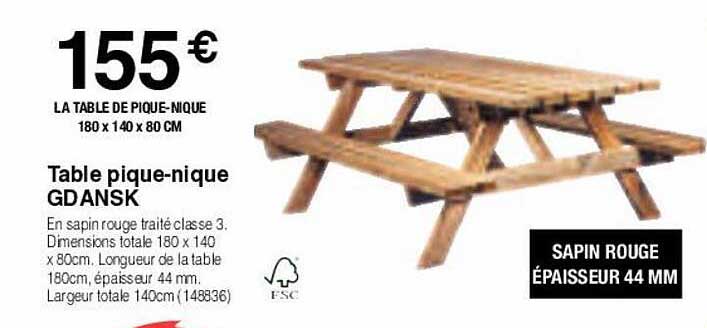 table pique-nique gd ansk