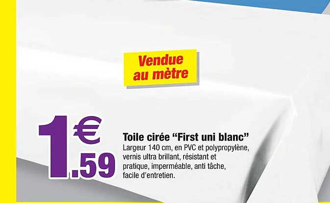 Toile Cirée "first Uni Blanc"