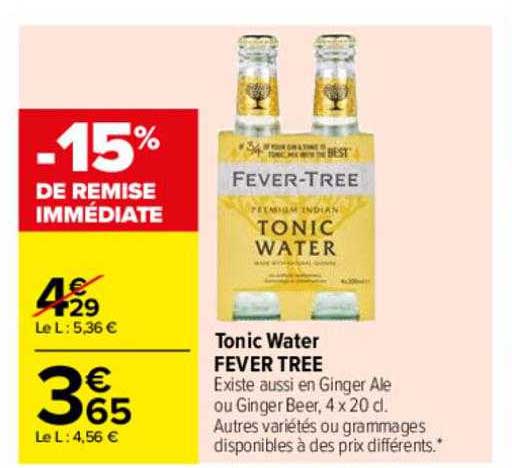 tonic water fever tree -15% de remise immédiate