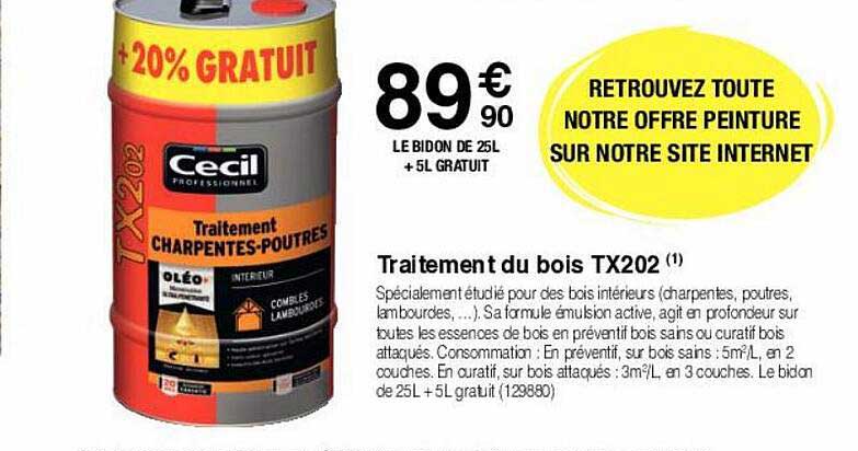 traitement du bois tx202 cecil