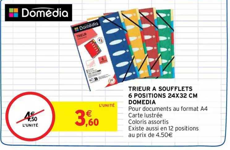 trieur a soufflets 6 posiions 24 x 32 cm domedia