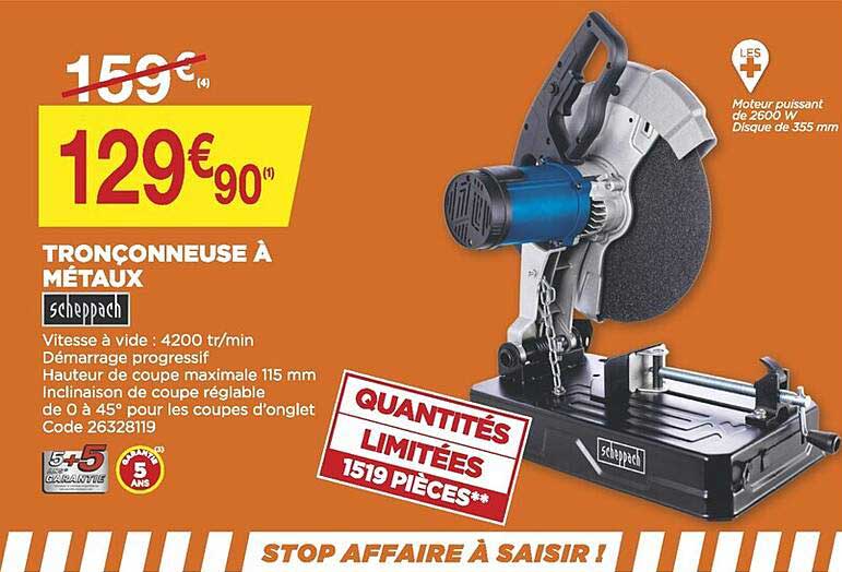 tronçonneuse à métaux