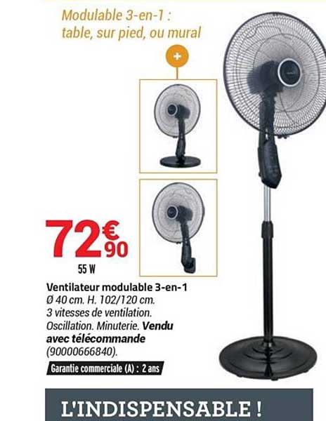 Ventillateur Modulable 3-en-1