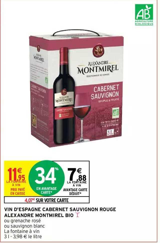 vin d'espagne cabernet sauvignon rouge alexandre montmirel bio