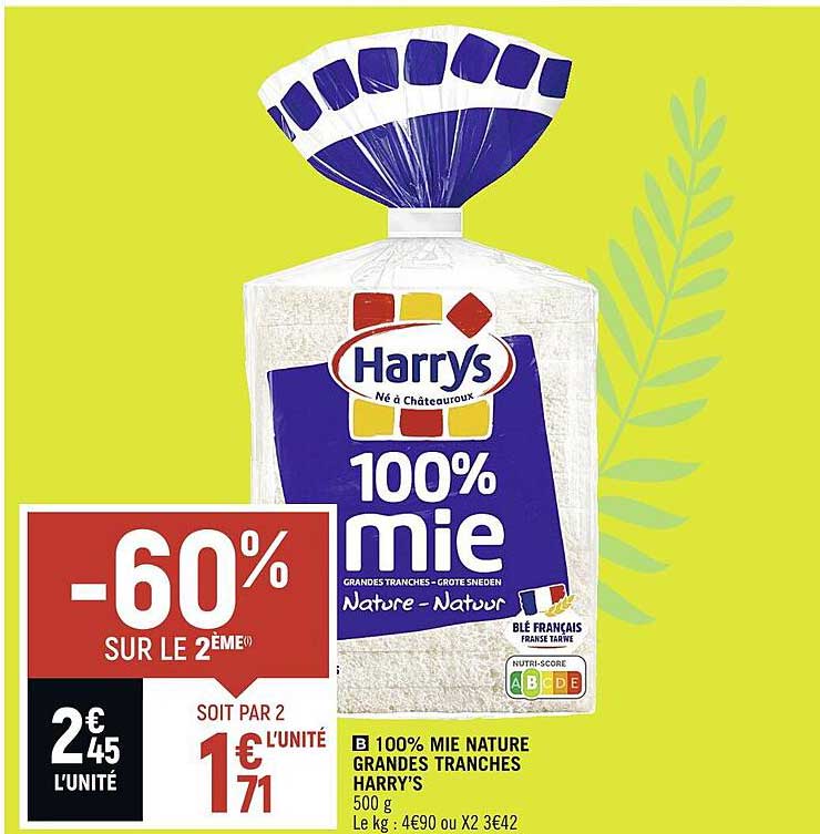 100% mie nature grandes tranches harry's