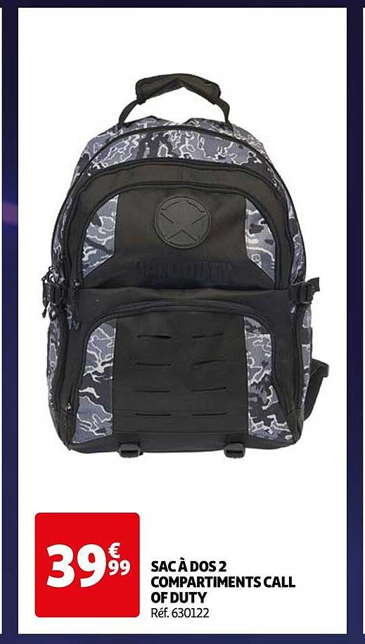 sac à dos 2 compartiments call of duty