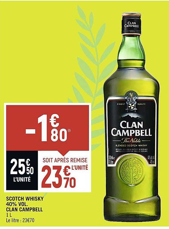 scotch whisky 40% vol. clan campbell