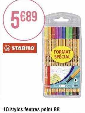 10 stylos feutres point 88 stabilo