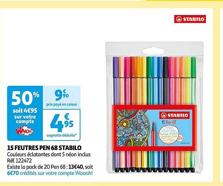 15 feutres pen 68 stabilo