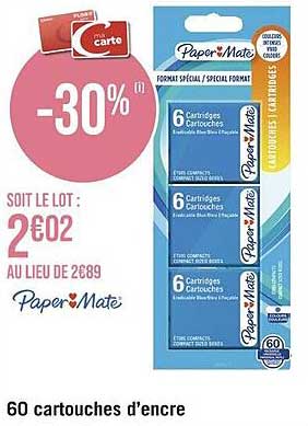 60 cartouches d'encre paper mate