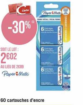 60 cartouches d'encre paper mate