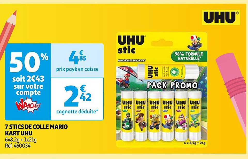 7 stics de colle mario kart uhu