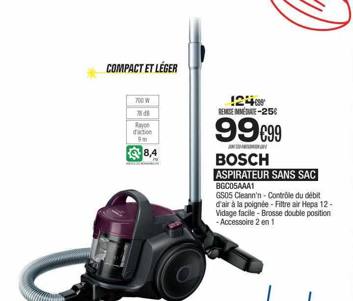 Aspirateur Sans Sac Bosch
