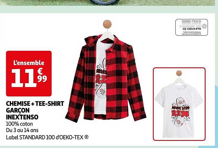 chemise + tee-shirt garçon inextenso