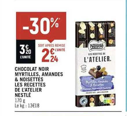 chocolat noir myrtilles, amandes & noisettes les recettes de l'atelier nestlé