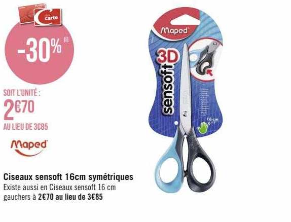 ciseaux sensoft 16 cm symétriques maped