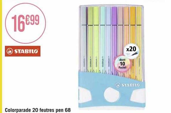 colorparade 20 feutres pen 68 stabilo