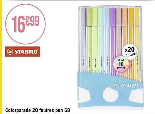 colorparade 20 feutres pen 68 stabilo